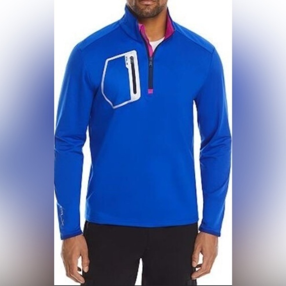 New Polo Ralph Lauren L93012 Mens Blue RLX Mock Neck Logo Pullover Size XL